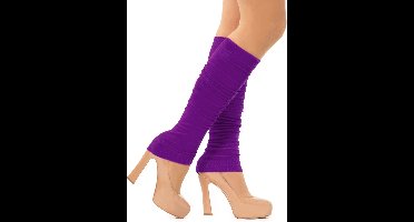Partychimp Beenwarmers voor bij Carnavalskleding Dames Carnaval Accessoires Verkleedkleren Volwassenen - Paars - Katoen/Polyamide/Elastaan - One-Size