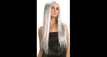 Vegaoo - Lange lichtgrijze pruik voor vrouwen - Overige - One Size