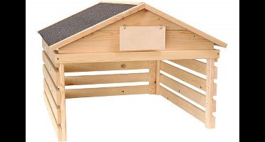 Garage voor Robotmaaier - Carport voor grasmaaier - Houten garage 78 x 84 x 60 cm