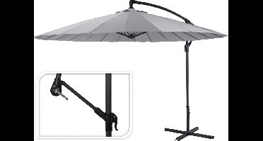 Zweefparasol voor tuin, terras of balkon 300 cm - Kantelbaar | Grijs