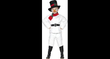 Kinder sneeuwman kostuum wit 104/116