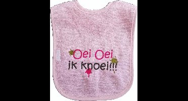 Licht roze slab met "Oei oei ik knoei"