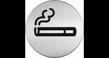 Pictogram "Roken Toegestaan" - RVS - Ø 83 mm