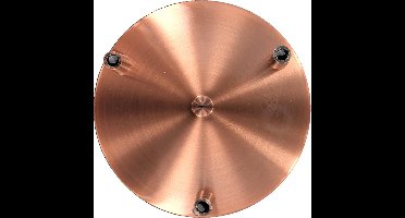 Plafondkap rond 15cm met beugel, M10 gaten Koper