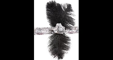 1920s pailleten hoofdband zilver met bloem en veren