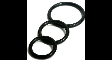 Power Escorts Locked Up Cockring 03 - 3 Pack Penisring - Zwart - BR65
