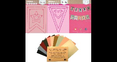 2 Verschillende Flagline-Basic Stencil + 100 Vel Knutselpapier - Maak zelf je eigen unieke Slingers