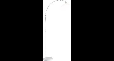 Vloerlamp Globo New Castle - Nikkel mat/Marmer/Kunststof