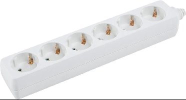 6-voudige tafelcontactdoos schuko wit