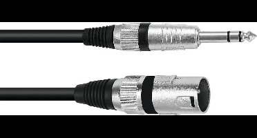 Omnitronic 3022075E XLR Adapterkabel [1x XLR-stekker 3-polig - 1x Jackplug male 6,3 mm (stereo)] 0.15 m Zwart