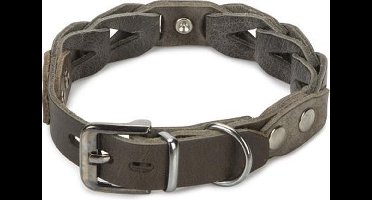 Beeztees leren halsband Connex. Grijs. 40 cm x 20 mm.