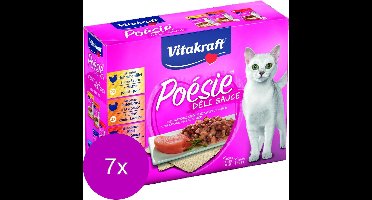 Vitakraft Poesie Multipack Deli Sauce Vlees Pouch 6x85 g - Kattenvoer - 7 x Kip&Kalkoen
