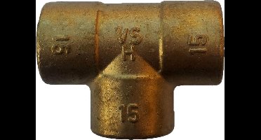 VSH soldeer messing - T-stuk - 15 x 15 x 12 mm