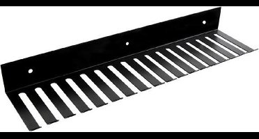 Velleman Meetsnoerhouder, metaal, zwart, muurmontage, 16 sleuven, 10 mm breedte, 100 mm diepte, geschikt voor meer dan 50 kabels, eenvoudige montage, overzichtelijk en ordelijke werkruimte