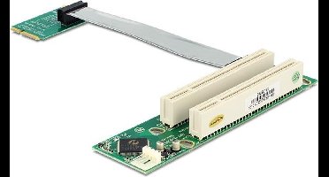 Delock Riser Card Mini PCI Express > 2 x PCI with flexible cable 13 cm left insertion