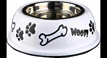 Trixie - Water- & Voerbak - Kunststof met RVS – Antislip - 0,45L