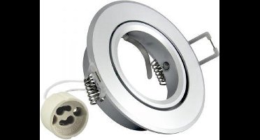 Inbouw spot GU10 - aluminium - rond armatuur - geborsteld -  zilver/zilver 85mm