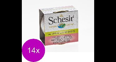 Schesir Kat Bouillon Garnaal - Kattenvoer - 14 x 70 g