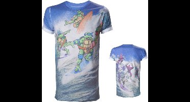 Turtles - Allover Surfing Turtles Mens Tee Sublimation - L