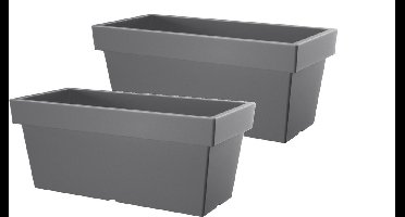 Bloembak Balkonbak Lofly Case 40x18x16cm STEENGRIJS Prosperplast / 2 STUKS ! /