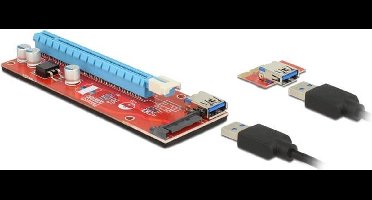 Delock Riser Card PCI Express x1 > x16 with 60 cm USB cable