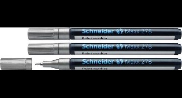 Schneider lakmarker - Maxx 278 - 0,8 mm - zilver - 3 stuks - S-127854-3