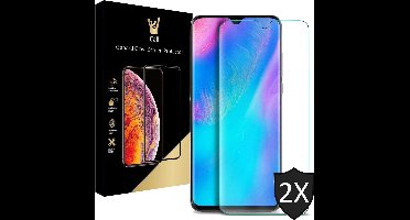 Screenprotector geschikt voor Huawei P30 Lite - Tempered Glass Gehard Glas - Case Friendly - 2 Stuks