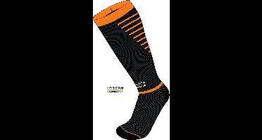 Horizon Sport compressie kousen zwart/oranje Small (35-38) Kuit:28-36cm)
