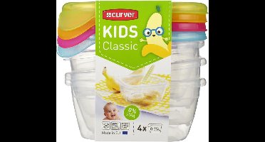 Curver set Kids classic - Vershouddozen - kunststof - multicolour transparant - Fresh & Go - 4 stuks