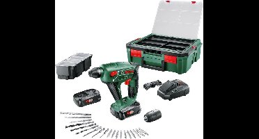 Bosch Uneo Maxx Accuboorhamer - Met 2 accu’s, oplader, 19 boren/schroeven en kunststof koffer