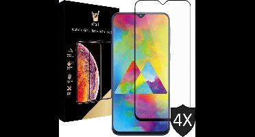 Screenprotector geschikt voor Samsung Galaxy M20 - Tempered Gehard Glas - Full Screen Volledig Beeld - iCall - 4 Stuks