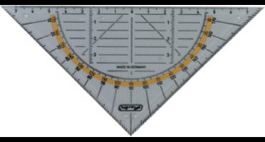 Lineaal met greep, schuine zijde: 160 mm