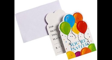 Eddy Toys Uitnodigingskaarten Ballon 14 X 9 Cm 6 Stuks