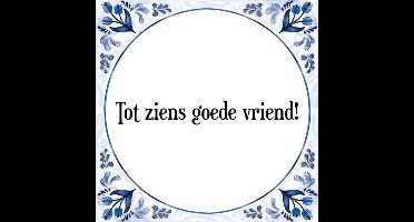 Tegeltje met Spreuk (Tegeltjeswijsheid): Tot ziens goede vriend! + Kado verpakking & Plakhanger