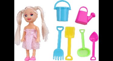 Jonotoys Speelfiguur Girl In The Beach 7-delig Roze