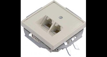 BERKER S1 RJ-45 wandcontactdoos - 2 voudig - Inbouw - Wit