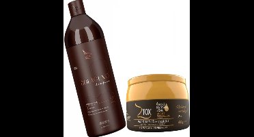 ZAP COLÁGENO DOS FIOS HAIR RECONSTRUCTION MASK 1L/33.8 FL.OZ & Zap Ztox haar mascara Regeneração olie Macadamia & Chia 400g