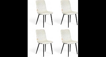 ApexArte® Eetkamerstoelen set van 4 - Eetkamerset - Extra Comfortabel - Beige