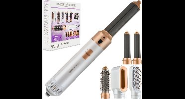 ProfiCare HAS 3132 - Heteluchtborstel - 4 in1 Multistyler - Airstyler - Hairwrap -Hairstyler voor krullen, volume, stijlen en drogen - wit/rosé - 3 standen