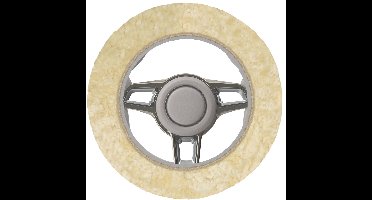 Walser Lamsvel Stuurwielhoes Auto -universele stuurwielbeschermer beige