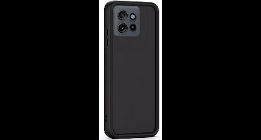 Hoesje geschikt voor Motorola Edge 50 - Versterkte randen - Bescherming Camera & Scherm - Matte Design Jet Zwart