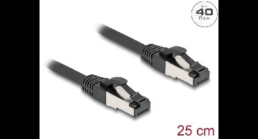 Delock RJ45 Network Cable Cat.8.1 S/FTP 0.25 m up to 40 Gbps black