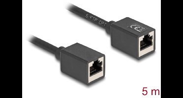 Delock Network Extension Cable Coupler RJ45 jack to RJ45 jack Cat.6A S/FTP 5 m black