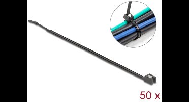Delock Cable Tie self-cutting L 370 x W 4.8 mm 50 pieces black