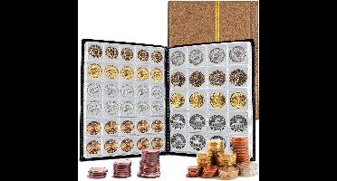 ApexArte® Muntenalbum - Munten Verzamelmap - Bruin