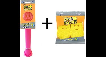 Scrub Daddy - Dish Washer - Scrub Mommy - Afwas Borstel - Incl. 2 Extra Sponzen - Roze