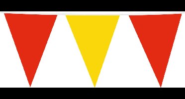 3x Giga Vlaggenlijn Rood / Geel 30x45cm 10 meter XXL - Verjaardag Feest Party Festival Poolparty Decoratie