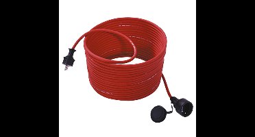 BACHMANN Stroom verlengnoer geaard contact 16 A/250 VAC, rood, rubber / neopreen, 15 m