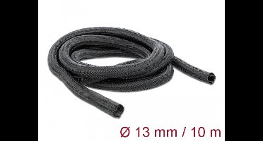 Gevlochten mouwen zelfcloseren 10 m x 13 mm zwart