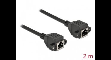 Netwerkextensiekabel S/FTP RJ45 Jack to RJ45 Jack Cat.6A 2 meter zwart